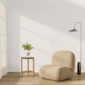Salotto minimal ma moderno di un appartamento gestito per gli affitti brevi